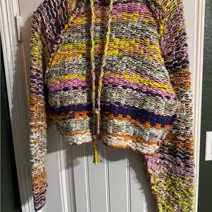 Free People Winter Bright Hoodie in Rainbow Citrus